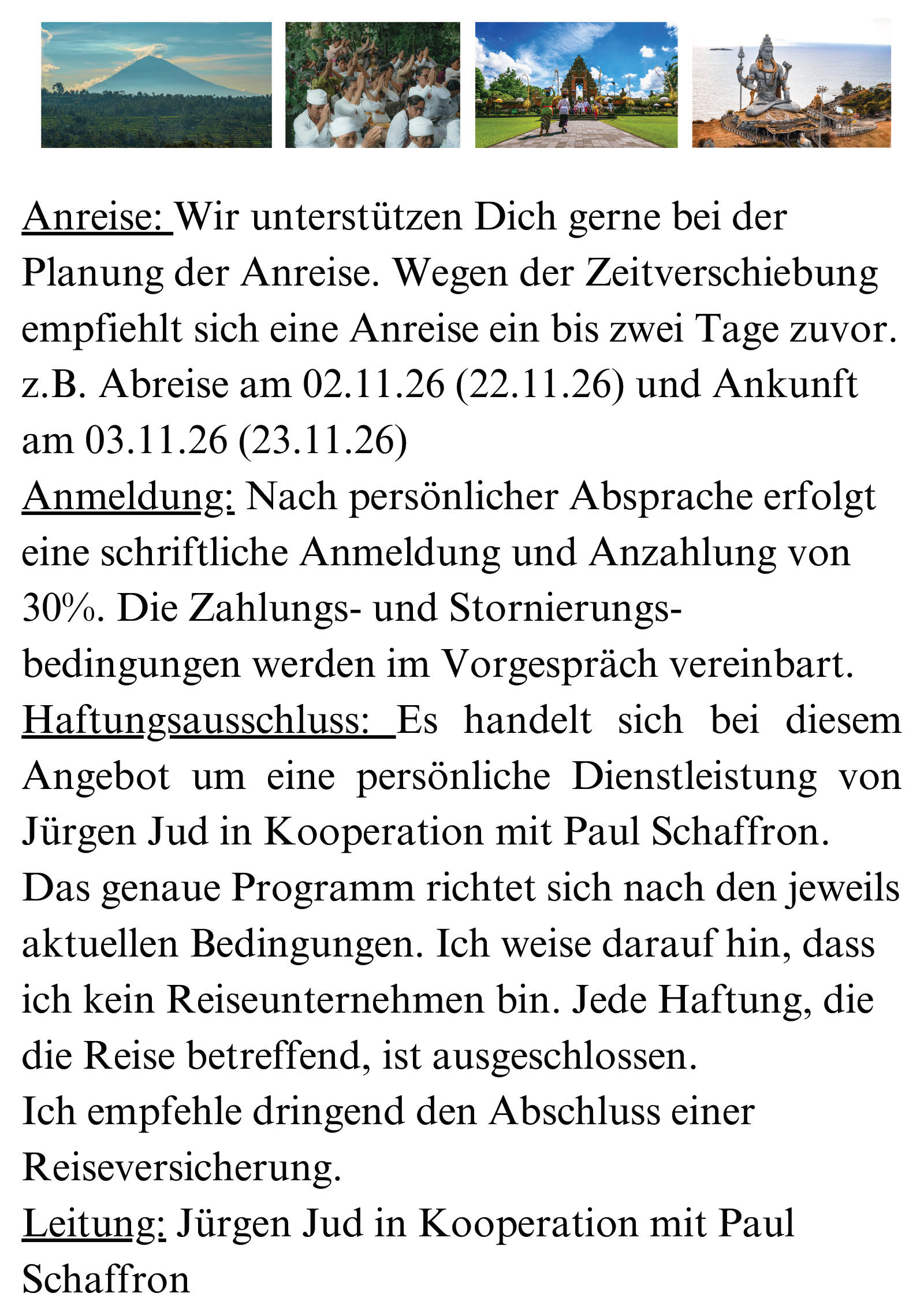 Jürgen Jud - Heilreise nach Bali